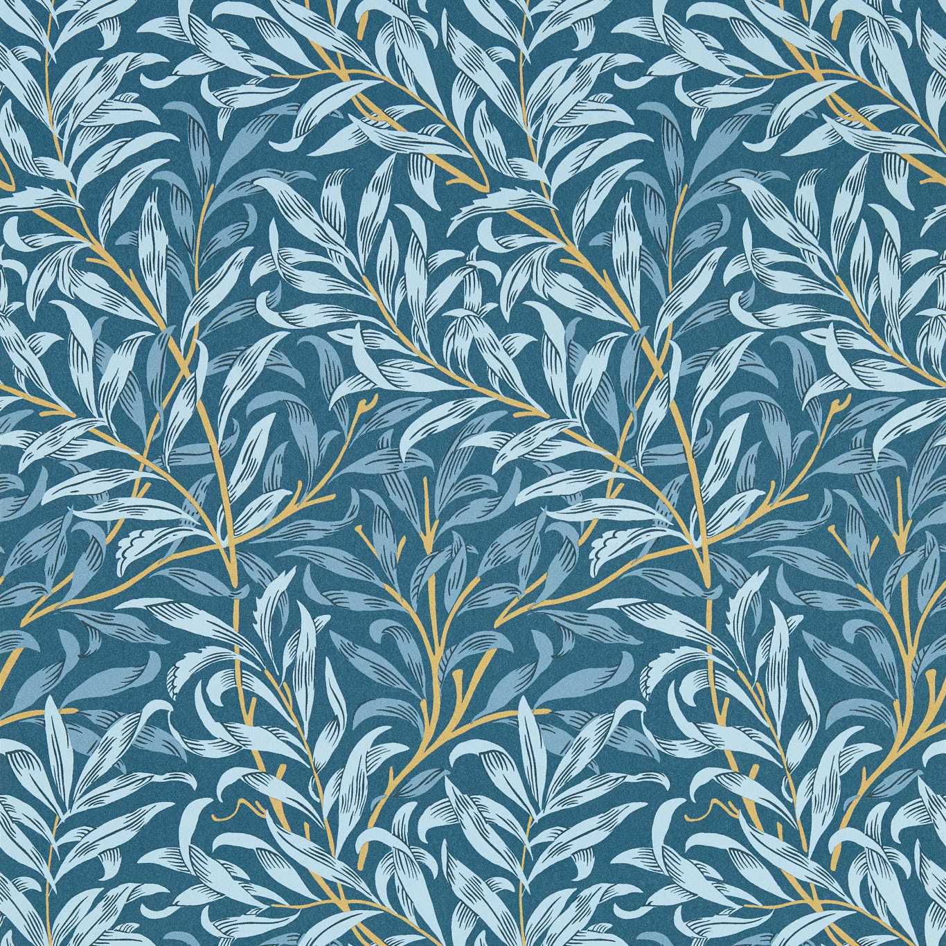 Willow Boughs Denim Roman Blind by William Morris