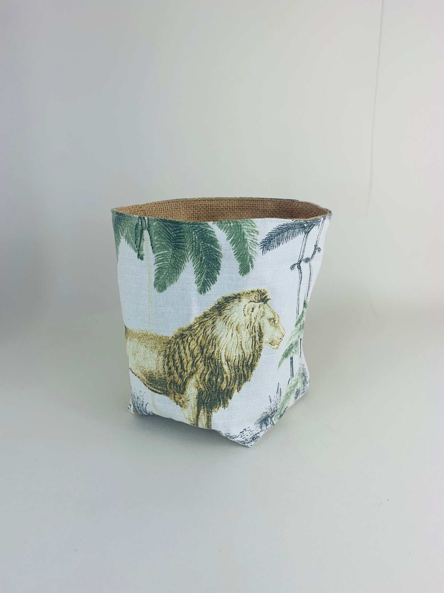 Safari Animal Printed Linen Plant Pot Covers: Boho Style, Multiple Sizes