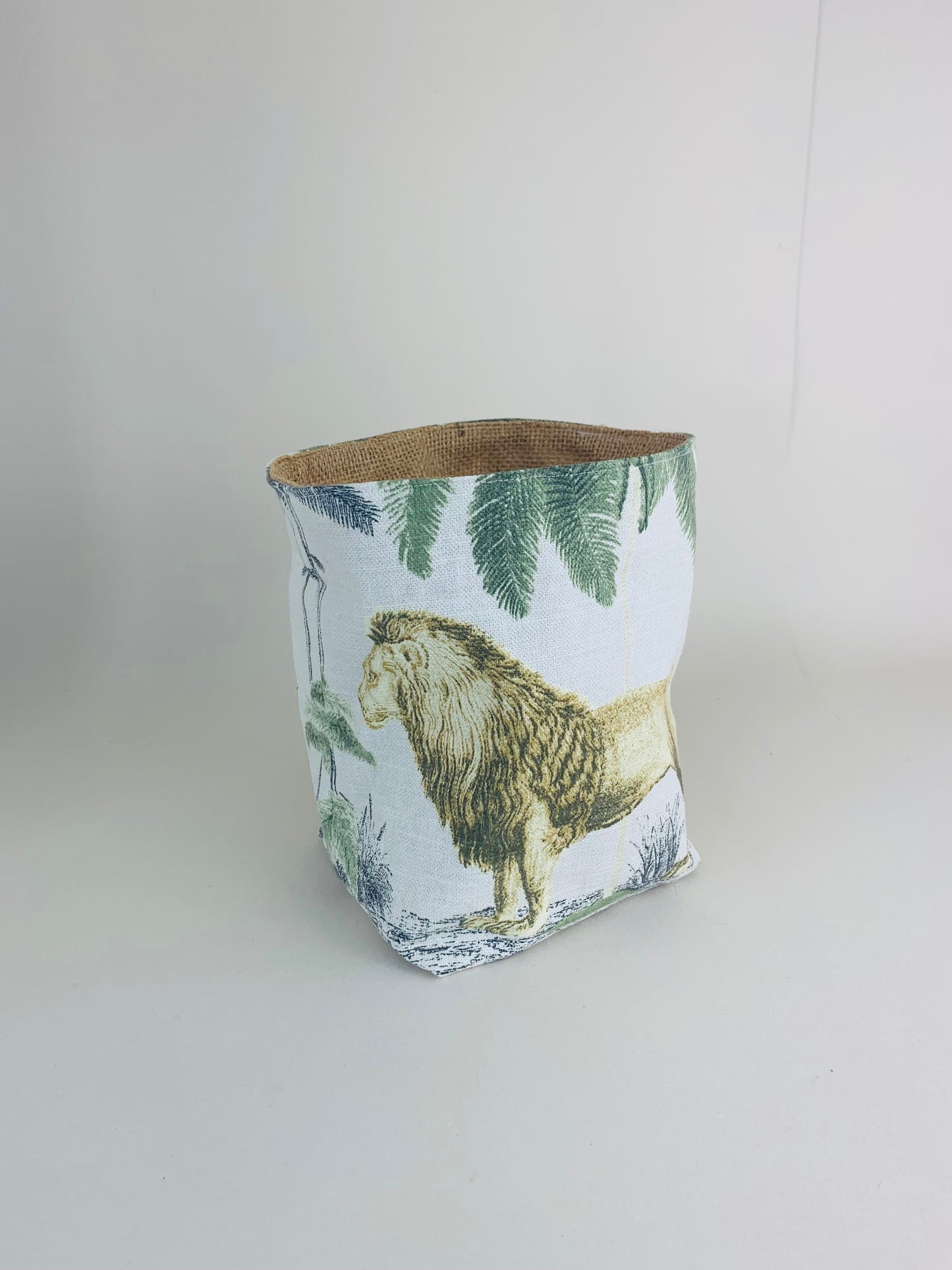 Safari Animal Printed Linen Plant Pot Covers: Boho Style, Multiple Sizes