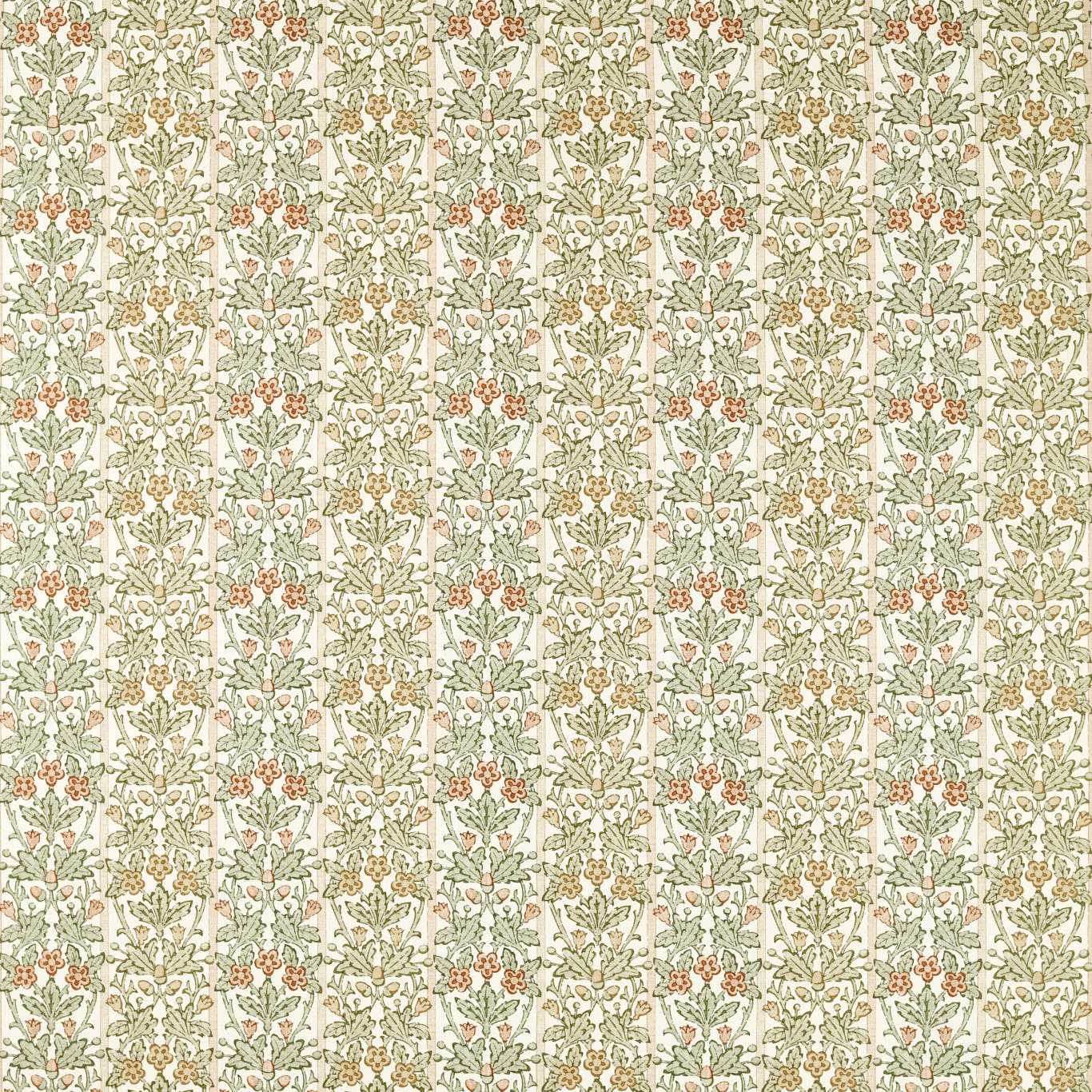 Morris Oak & Blossom Chestnut/Primrose Fabric By The Metre