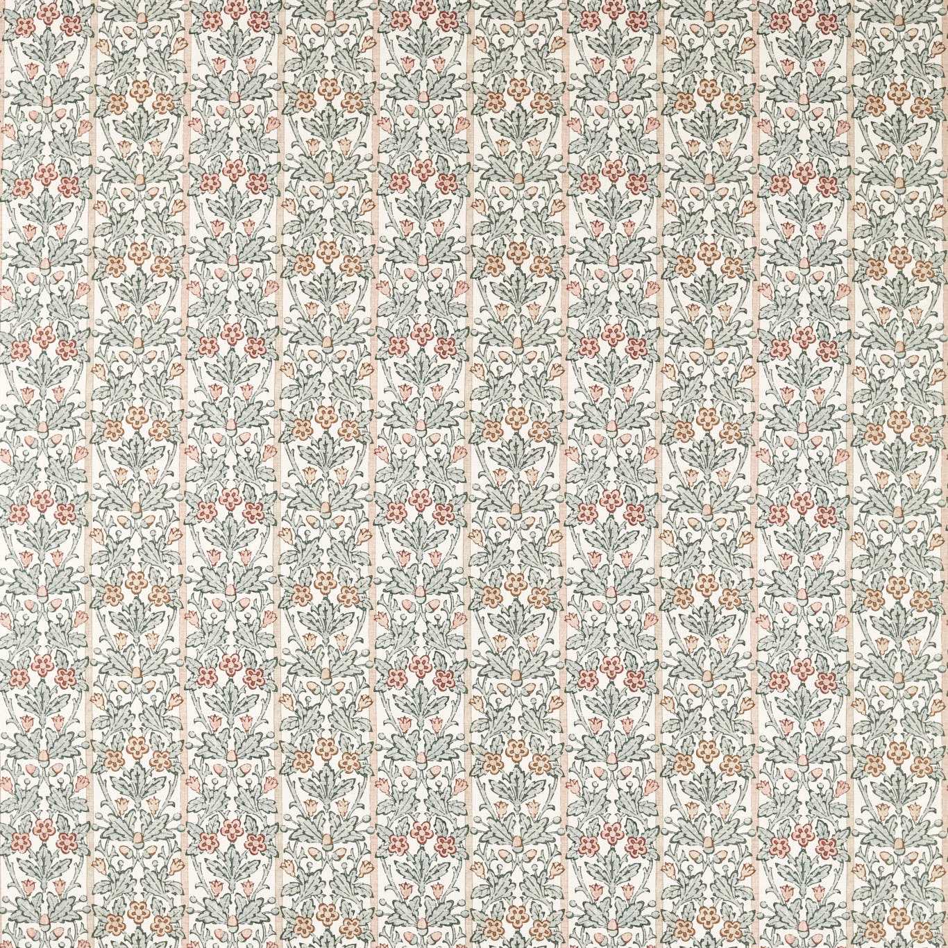 Morris Oak & Blossom Umber/Mineral Blue Fabric By The Metre