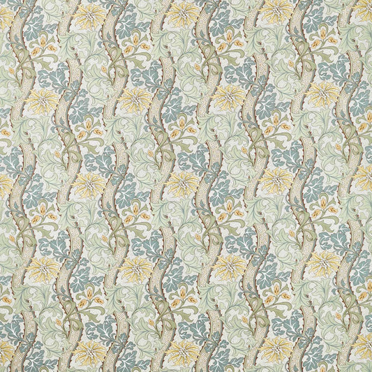 Morris Cornflower Lemon/Sage Fabric By The Metre