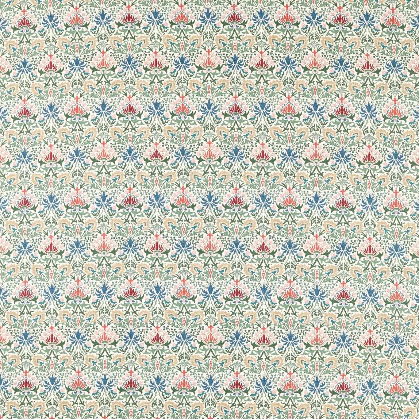 Morris Meda Iris Rose/Thyme Fabric By The Metre