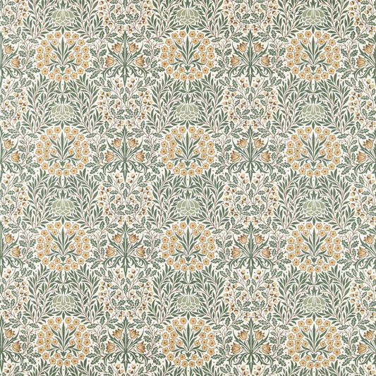 Morris Daisy & Oak Thyme/Weld Fabric By The Metre