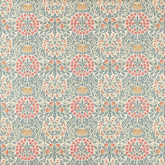 Morris Daisy & Oak Madder/Teal Fabric By The Metre