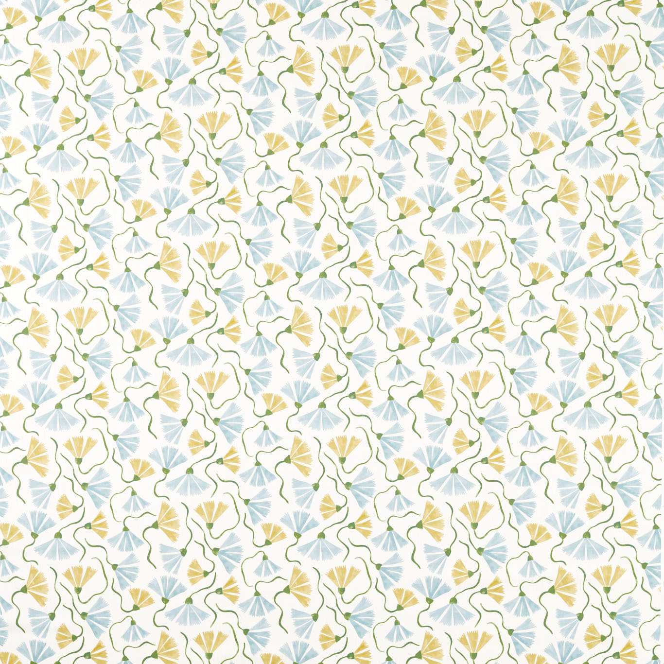 Scion Fringed Poppy Print Honey/Cornflower Fabric By The Metre