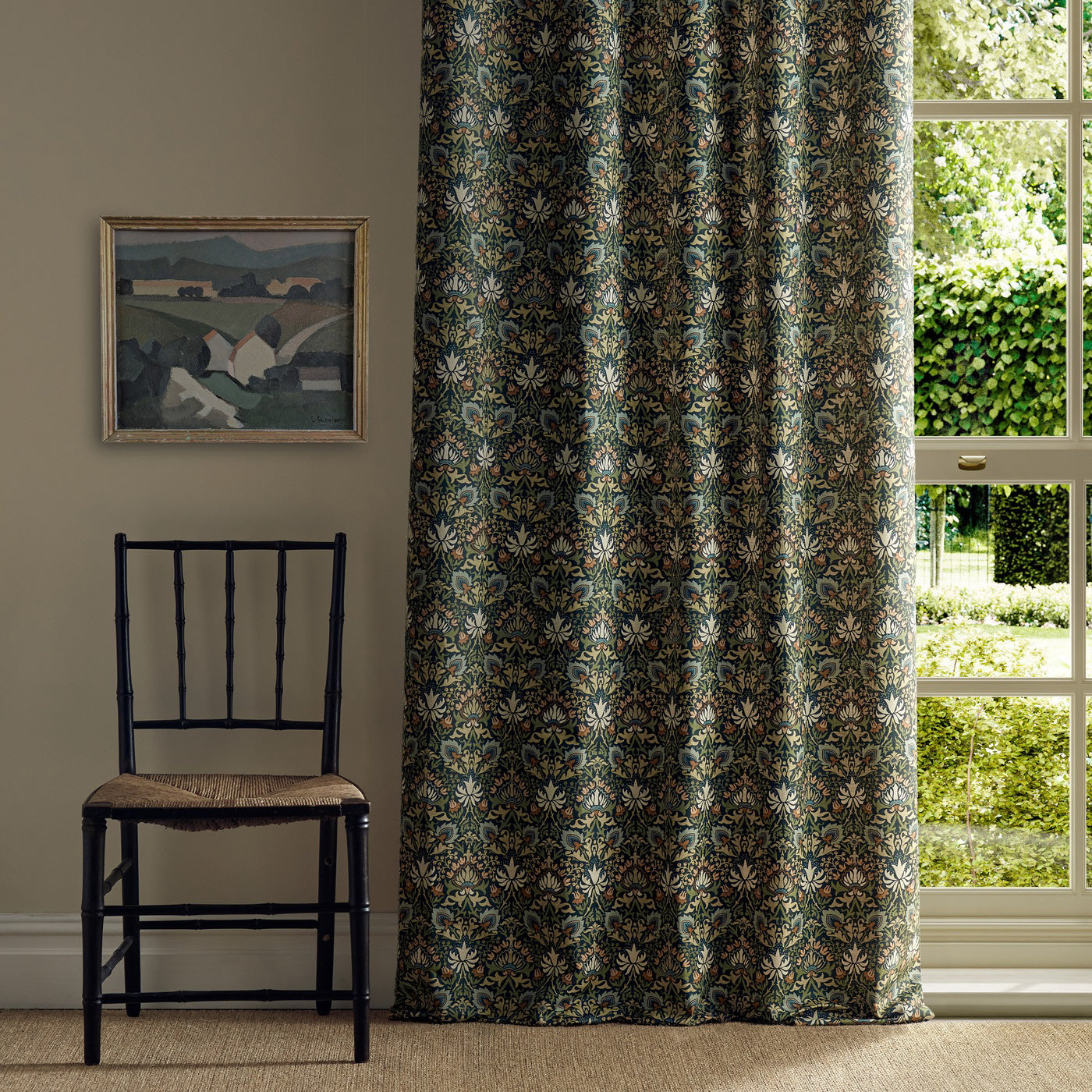 Morris Meda Iris Forest/Russet Fabric By The Metre