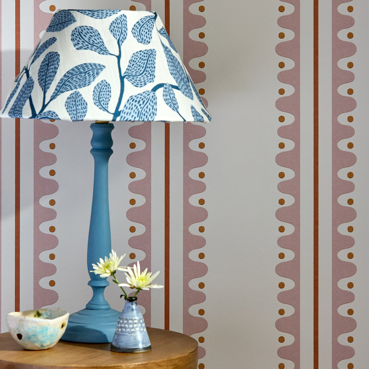 Scion Sweet Bay Print Indigo Roman Blind