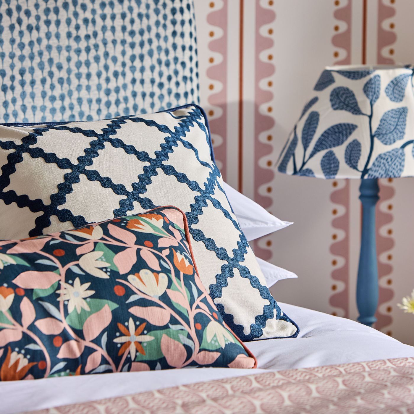 Scion Dancing Daisies Print Midnight Fabric By The Metre