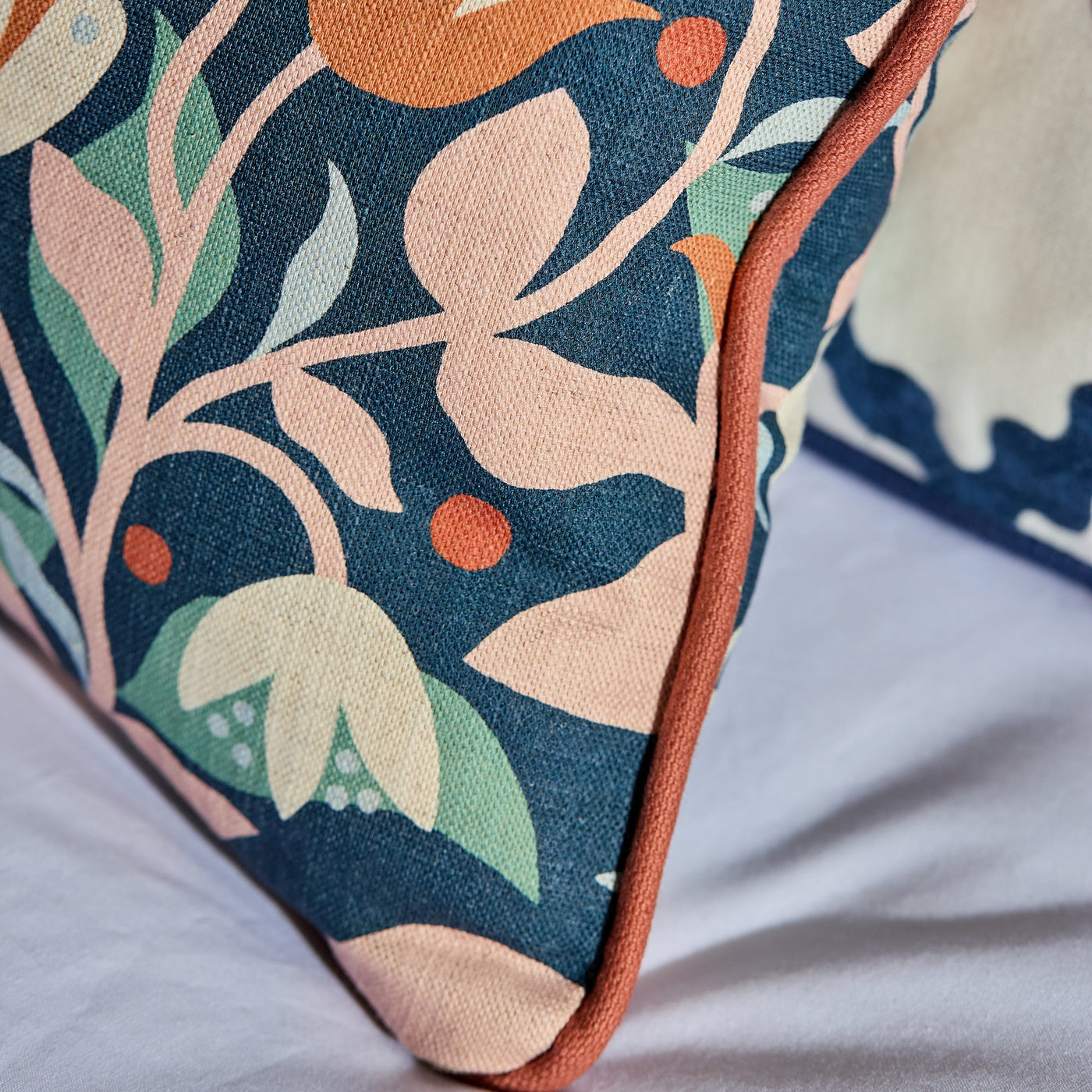 Scion Dancing Daisies Print Midnight Fabric By The Metre