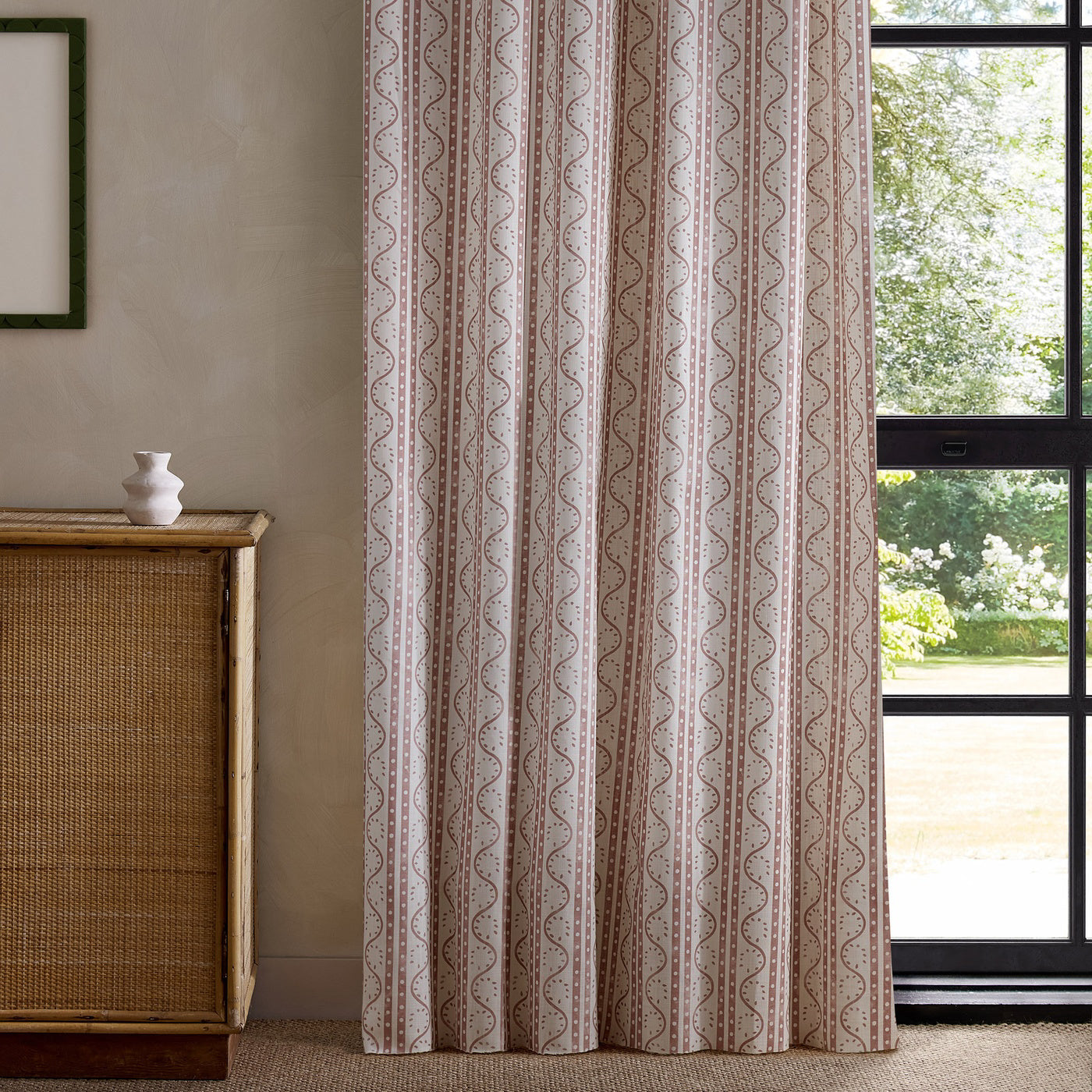 Scion Split Pea Print Dusk Pink Roman Blind