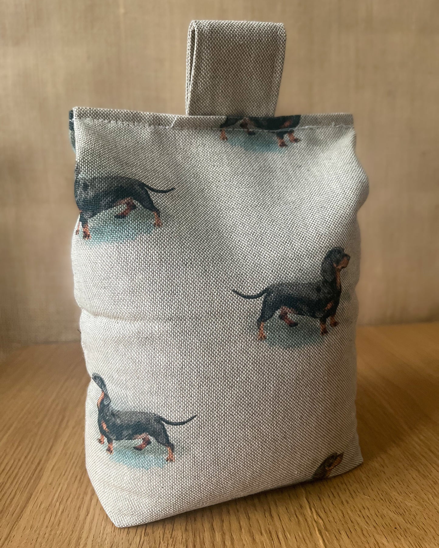 Large Dachshund Dog Printed Linen Door Stop: Farmhouse Charm Fabric Home Decor (Filled or Fill at Home)