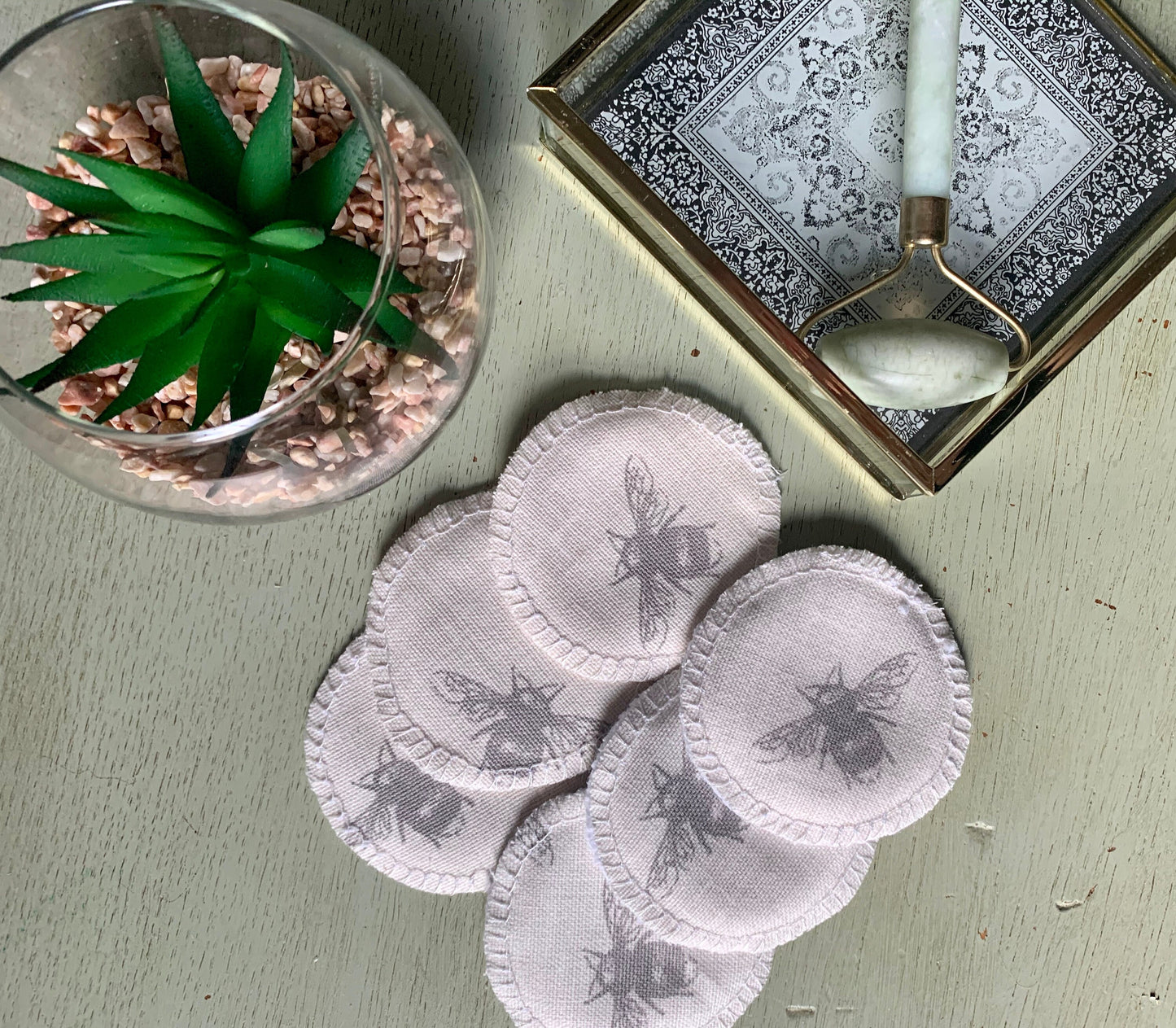 Ivory Bee Eco-Friendly Reusable Makeup Pads & Face Cloths | Double-Sided with Terry Towelling Fabrics | Sustainable Skincare Essentials