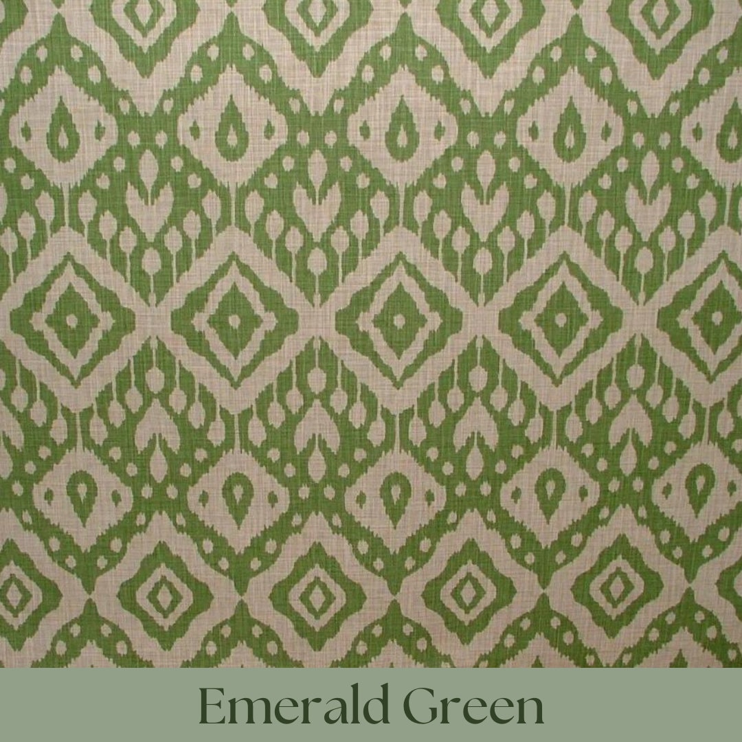Custom Handmade Roman Blinds Moroccan Ikat Fabric - 4 Colours, Made-to-Measure, Standard or Blackout Lining, Cord/Cleat or Chain Head Rails