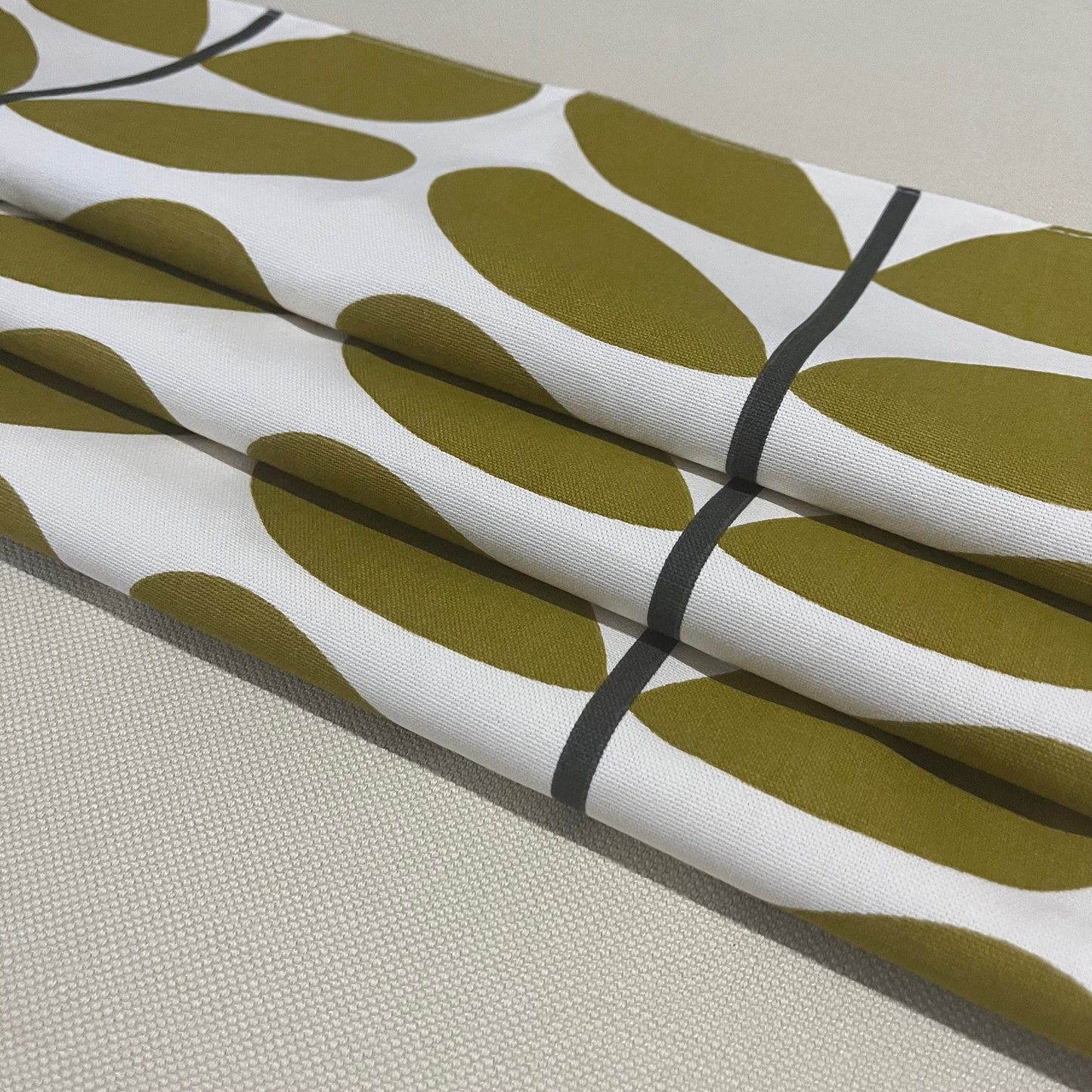 Custom Roman Blinds Orla Kiely Fabric Multi Stem Two Colour Stem - 4 Colours, Made-to-Measure, Standard/ Blackout Lining, Chain Headrail