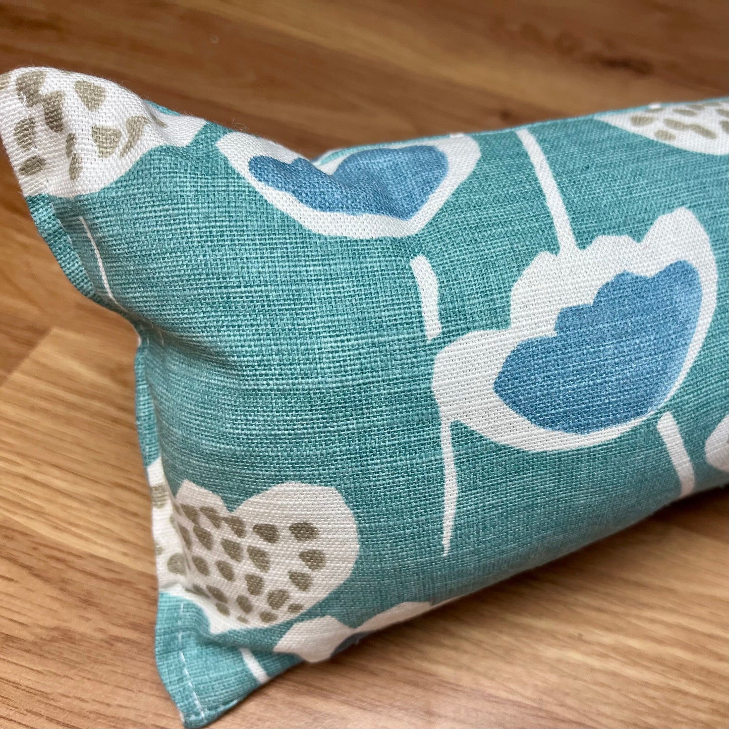 Scandi Blue Floral Draught Excluder – Weighted, Nordic-Inspired Decor