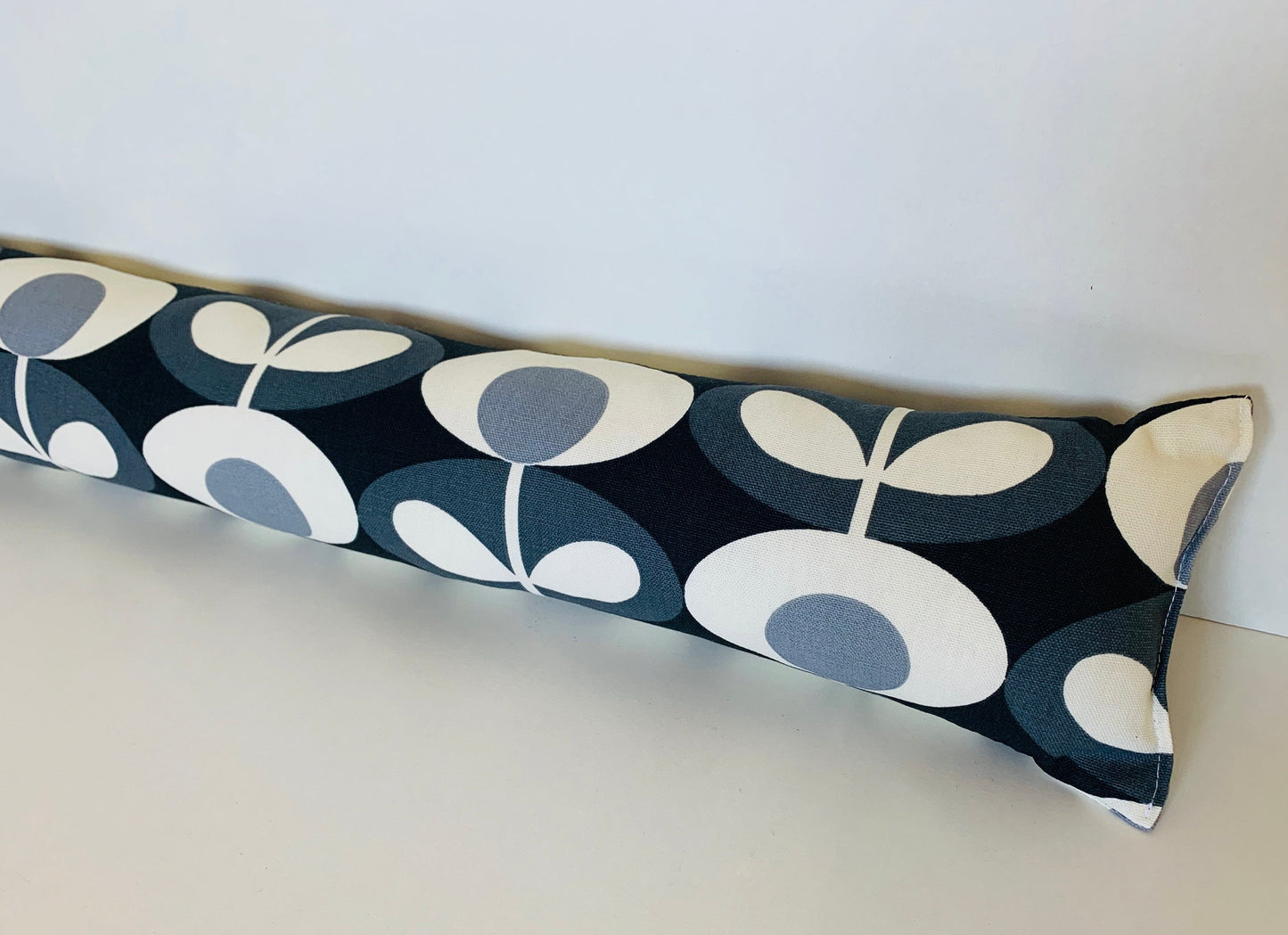 Retro Grey Oval Orla Kiely Heavy Draught Excluder for Doors