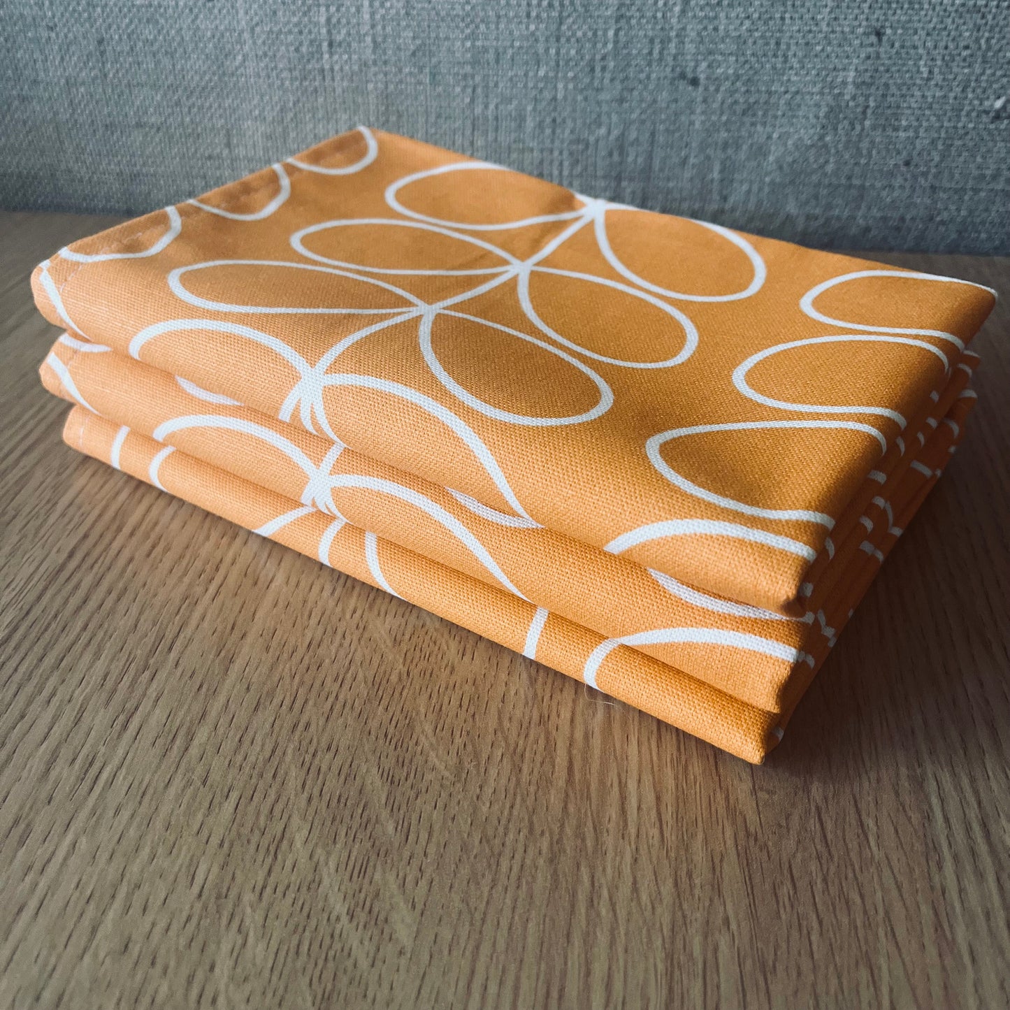Orla Kiely Papaya Orange Stem Tea Towels: Retro Kitchen Decor