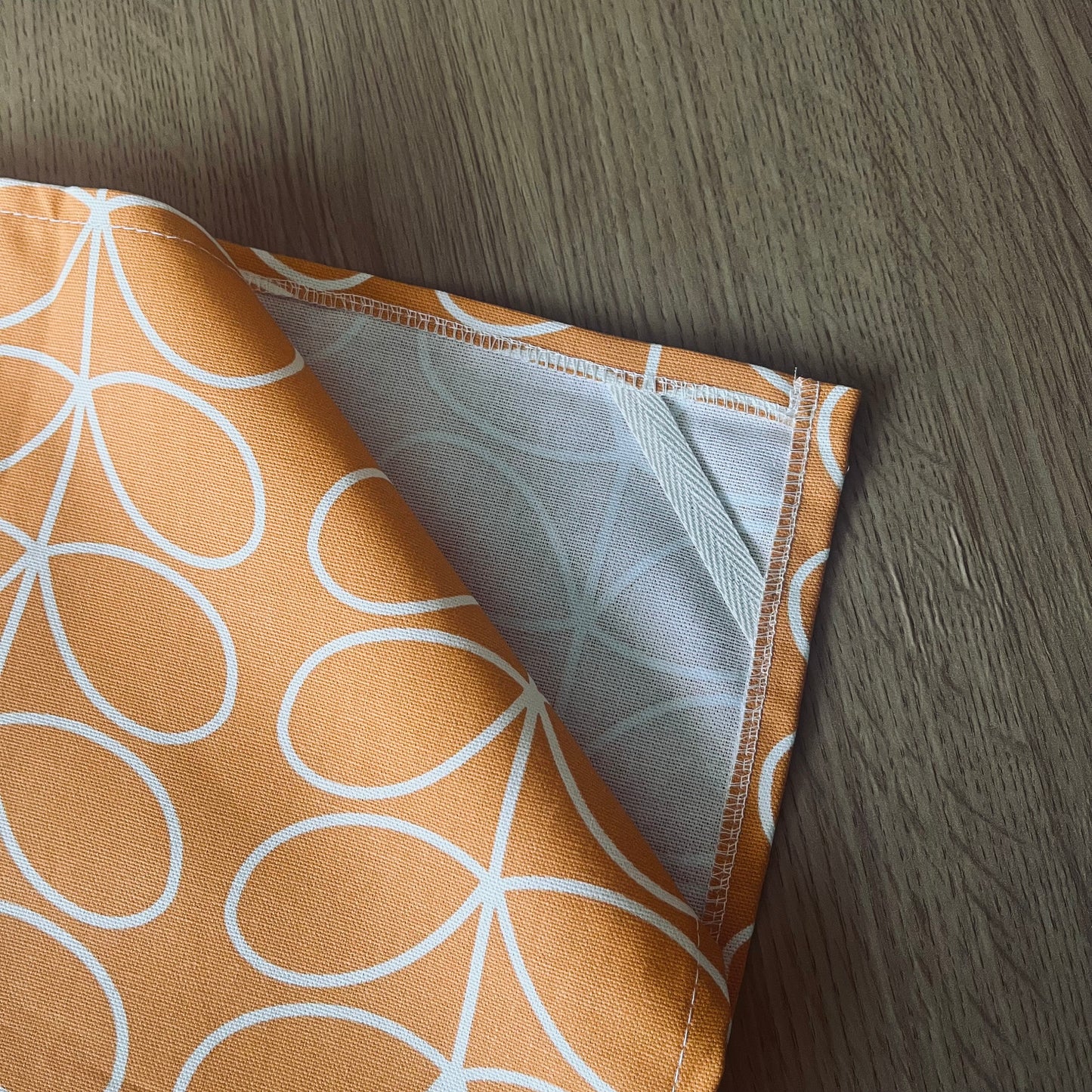Retro Orange Stem Tea Towels, Papaya Orla Kiely Fabric, Set of 3, Singles, Handsewn