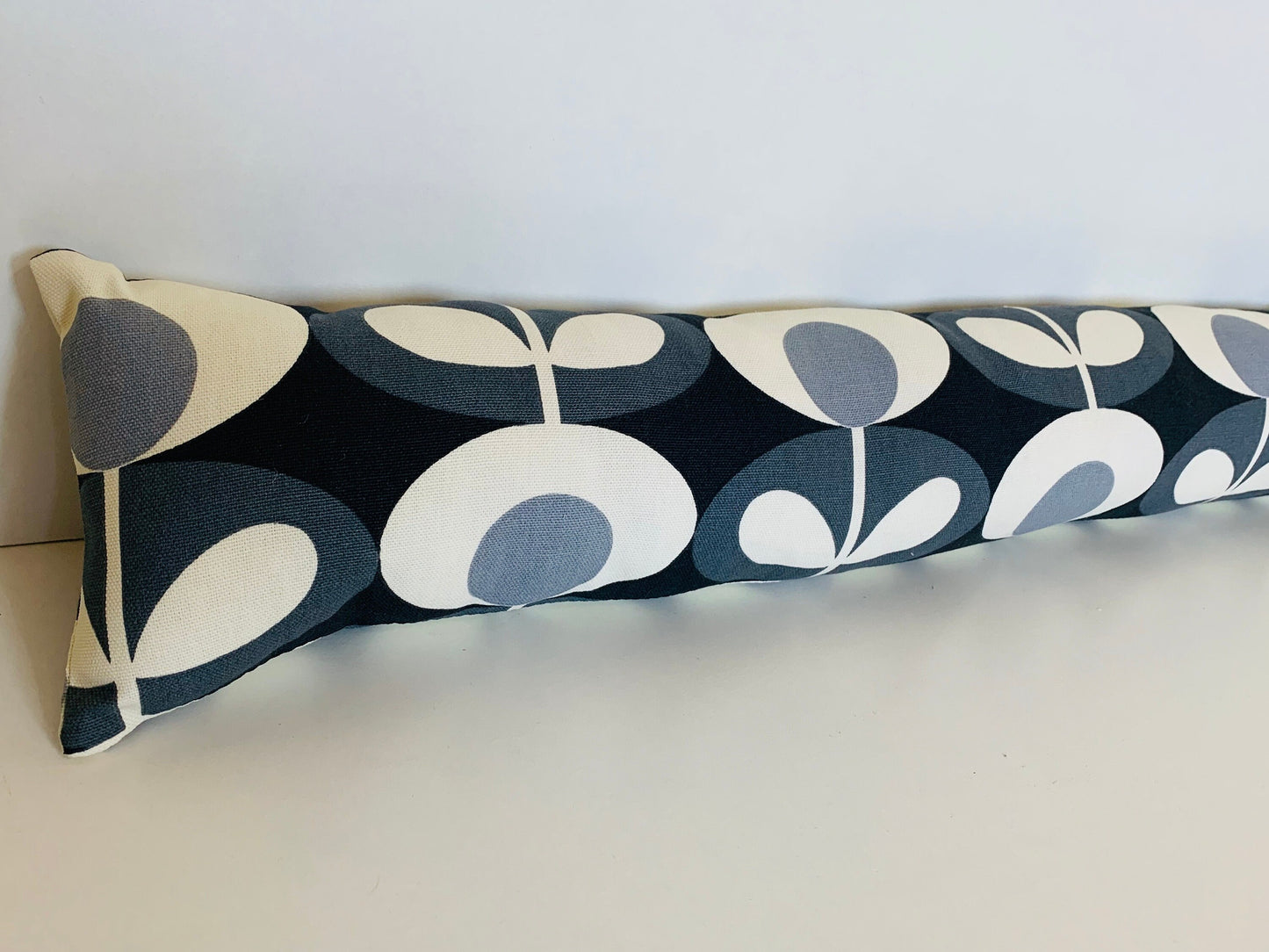 Retro Grey Oval Orla Kiely Heavy Draught Excluder for Doors