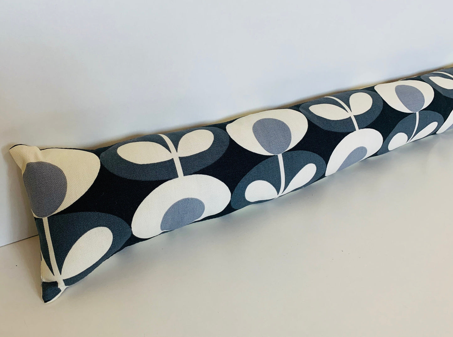 Retro Grey Oval Orla Kiely Heavy Draught Excluder for Doors