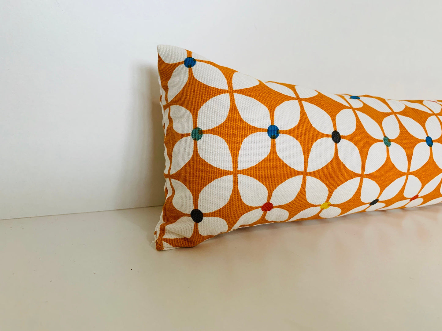 Retro Orange Wheat Weighted Draught Excluder – Eco-Friendly Farmhouse Decor