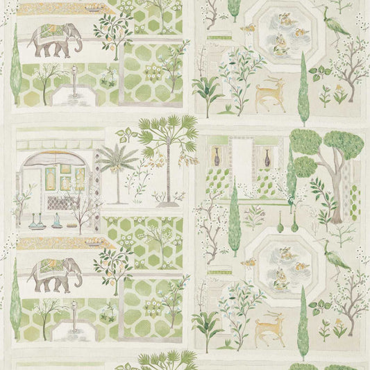 Sanderson Sultan`S Garden Garden Green Fabric By The Metre
