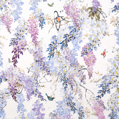 Sanderson Wisteria Falls Amethyst Fabric By The Metre