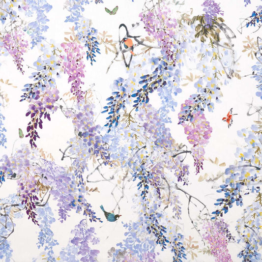 Sanderson Wisteria Falls Amethyst Fabric By The Metre