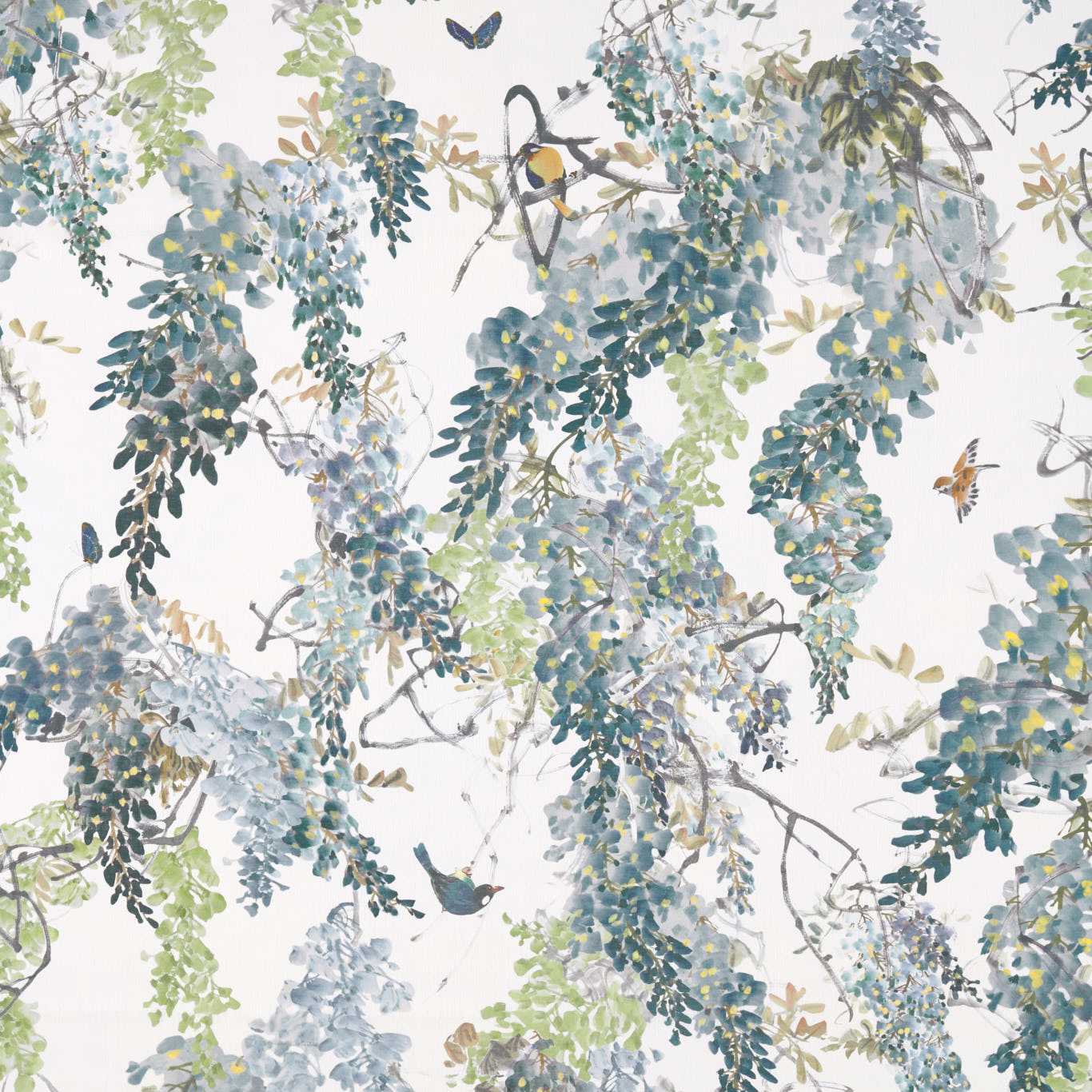 Sanderson Wisteria Falls Mineral Fabric By The Metre