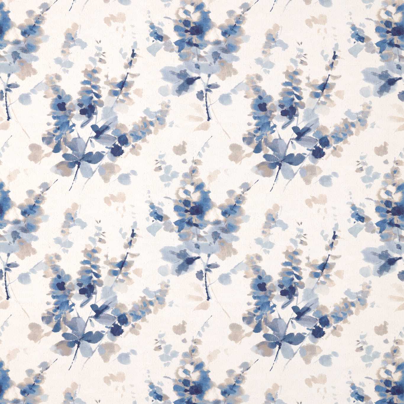 Sanderson Delphiniums Indigo Fabric By The Metre