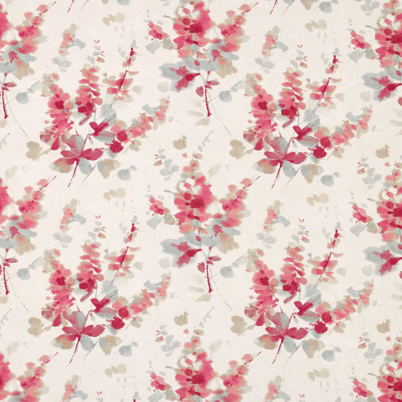 Sanderson Delphiniums Coral Fabric By The Metre
