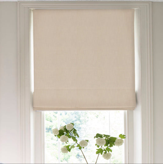 Clarke & Clarke Linoso Fabric - Buff | Made to Measure Roman Blinds