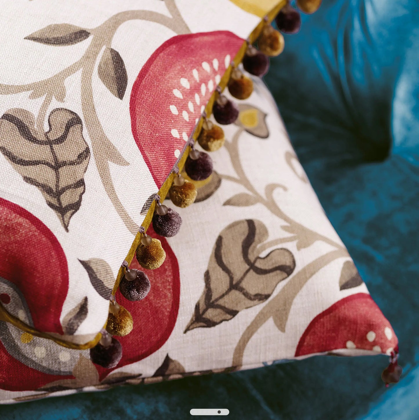 Sanderson Ottoman Flowers Cherry/Indigo Fabric By The Metre