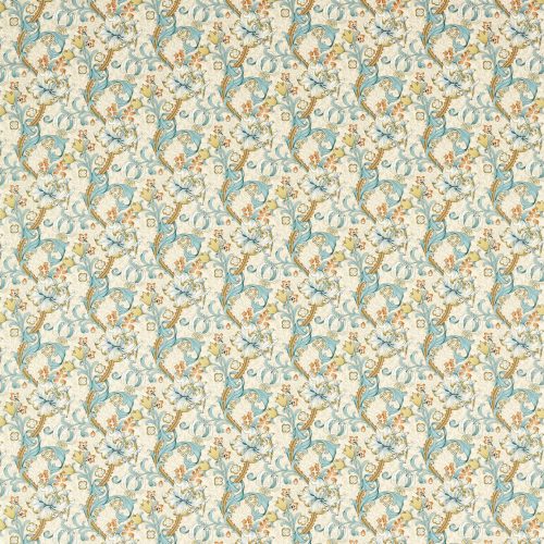 William Morris Collection - Golden Lily Linen/Teal - Made to Measure Roman Blinds