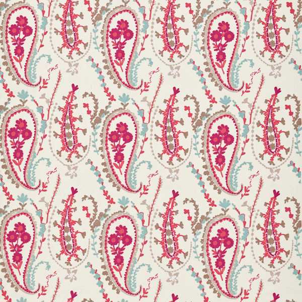 Sanderson Jamila Coral/Aqua Fabric By The Metre