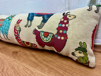 Llama Tapestry Heavy Draught Excluder, Farmhouse Decor