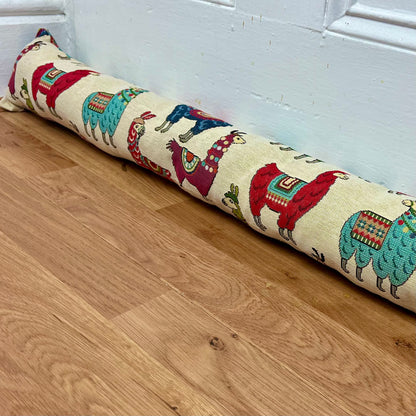 Llama Tapestry Heavy Draught Excluder, Farmhouse Decor