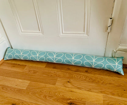 Powder Blue Stem Orla Kiely Draught Excluder – Weighted, Retro Home Decor