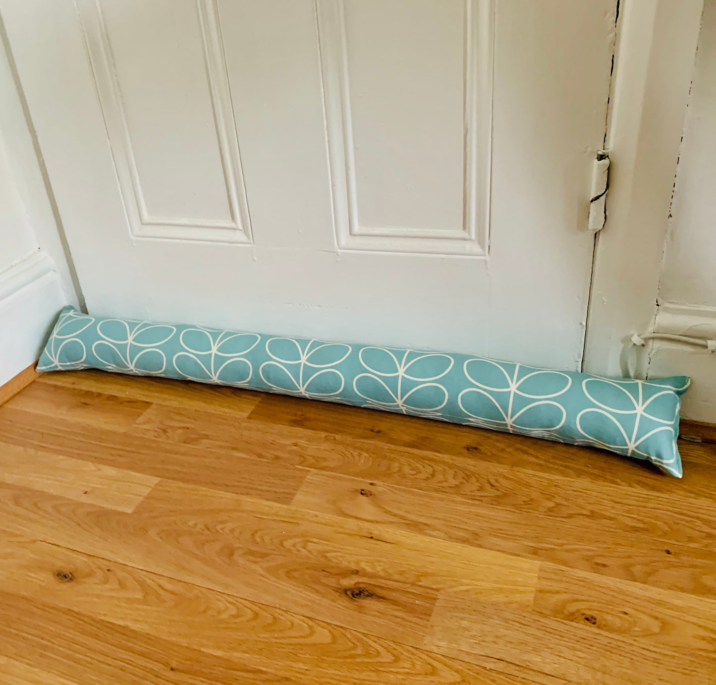 Powder Blue Stem Orla Kiely Draught Excluder – Weighted, Retro Home Decor