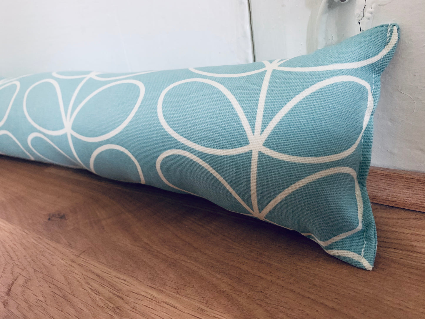 Powder Blue Stem Orla Kiely Draught Excluder – Weighted, Retro Home Decor