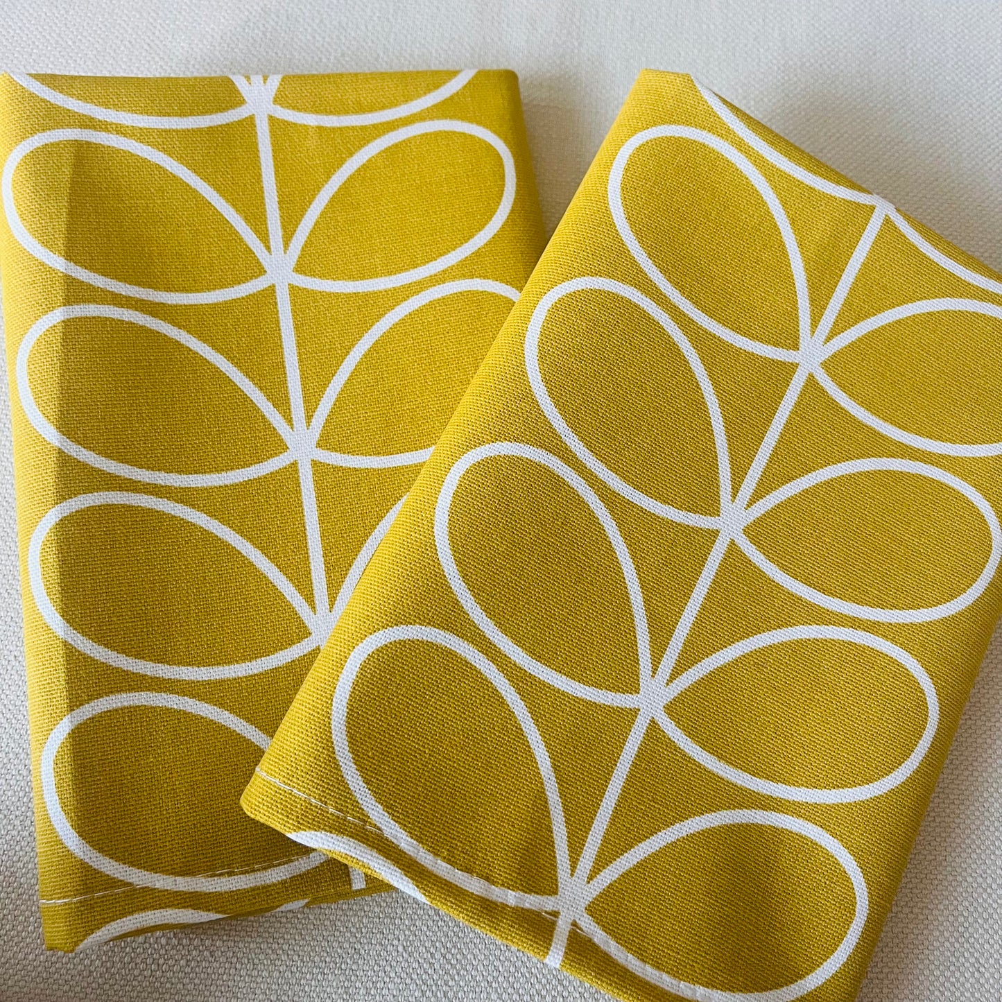 Orla Kiely Yellow Stem Table Linen, Placemat Napkins: Retro Home Decor