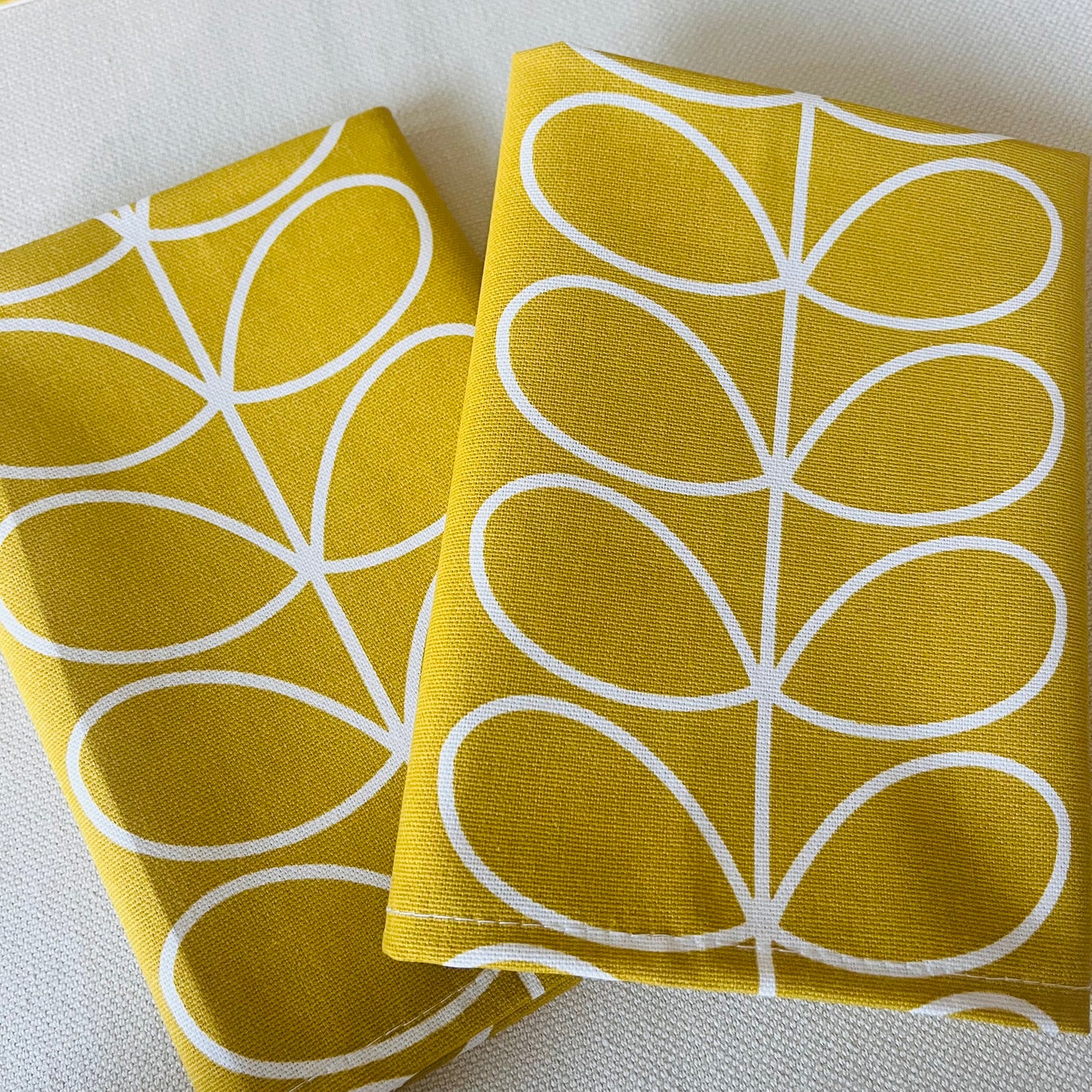 Orla Kiely Yellow Stem Table Linen, Placemat Napkins: Retro Home Decor