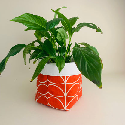 Tomato Red Orla Kiely Plant Pot Covers: Retro Decor, Multiple Sizes