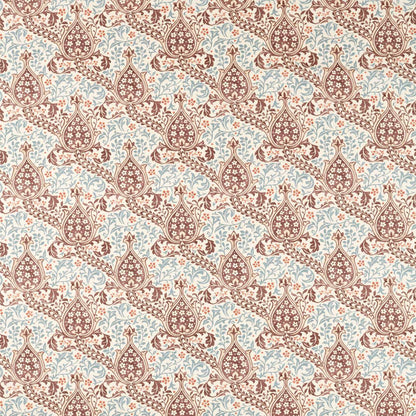 Morris Persian Tulip Umber/Mineral Blue Fabric By The Metre