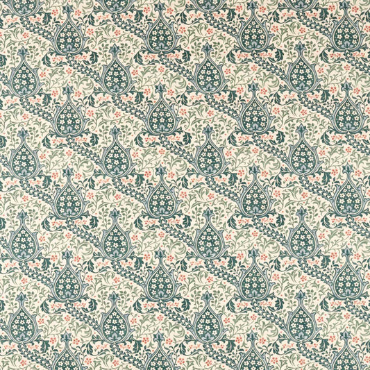 Morris Persian Tulip Teal Fabric By The Metre