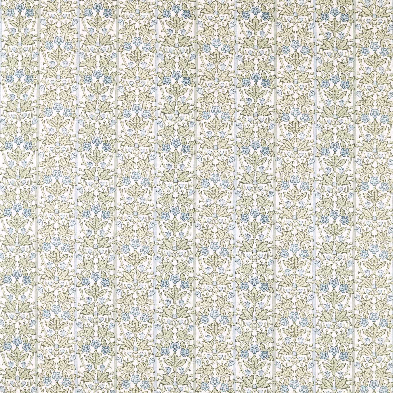 Morris Oak & Blossom Thyme/Woad Fabric By The Metre