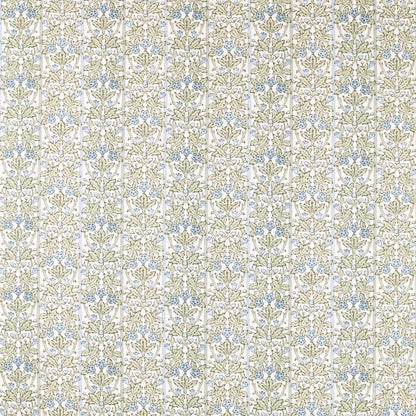 Morris Oak & Blossom Thyme/Woad Fabric By The Metre