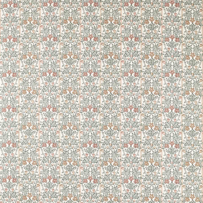 Morris Oak & Blossom Umber/Mineral Blue Fabric By The Metre
