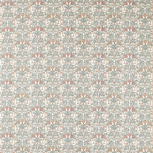 Morris Oak & Blossom Umber/Mineral Blue Fabric By The Metre
